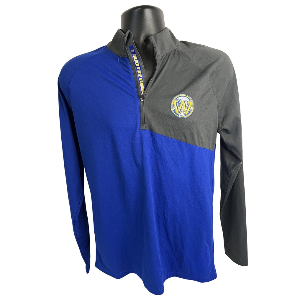 Golden State Warriors Level Wear Pullover Mens Small Blue Gray NBA Quarter Zip‎